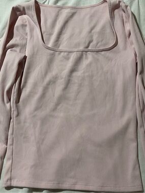 Hollister Dusty Pink Ribbed Scoop Neck Top